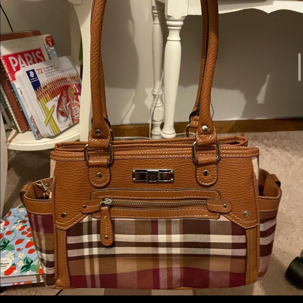 brand-new plaid purse